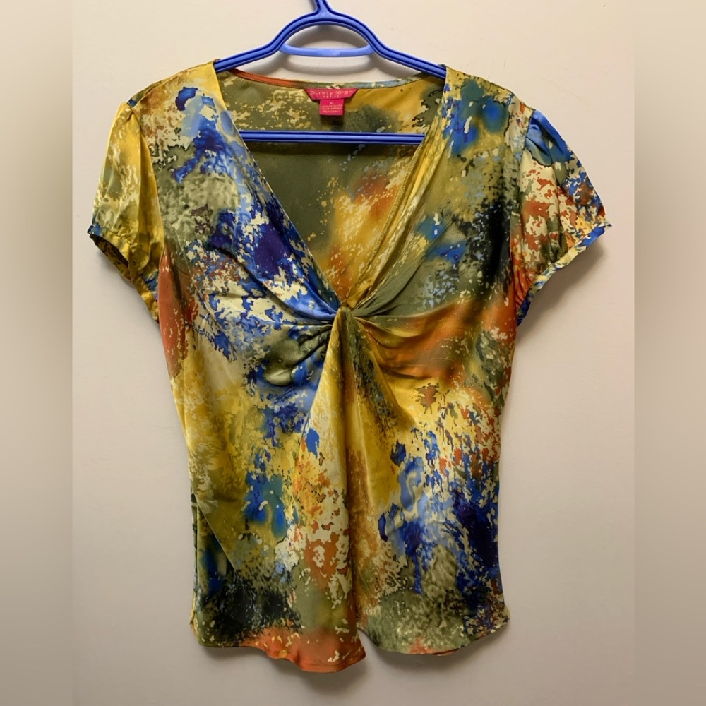 SUNNY LEIGH Multicolor Abstract Blouse